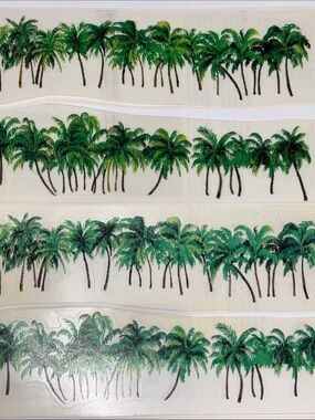 Sandylion Horizons Stickers Large Border Palm Trees VINTAGE Retired